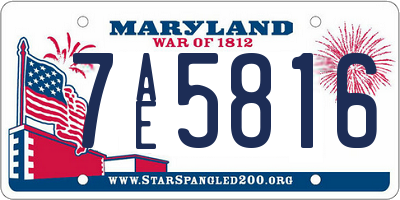 MD license plate 7AE5816