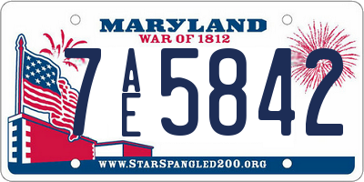 MD license plate 7AE5842