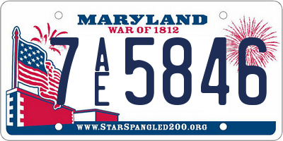 MD license plate 7AE5846