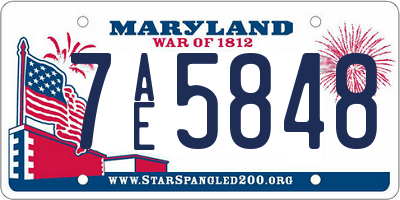 MD license plate 7AE5848