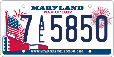 MD license plate 7AE5850