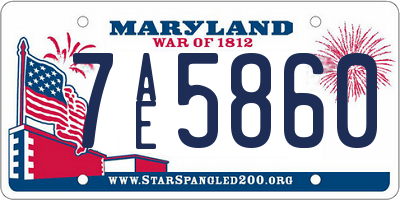 MD license plate 7AE5860