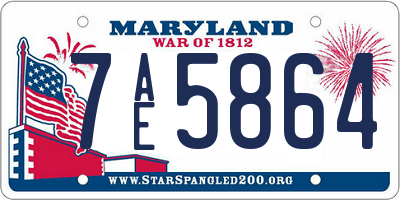 MD license plate 7AE5864