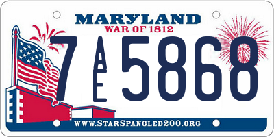 MD license plate 7AE5868