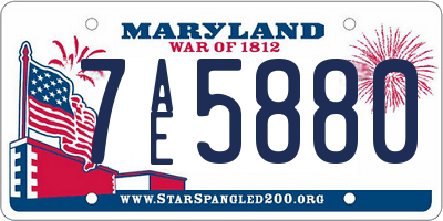 MD license plate 7AE5880