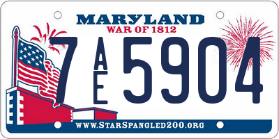 MD license plate 7AE5904