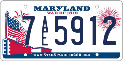 MD license plate 7AE5912