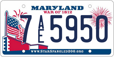 MD license plate 7AE5950