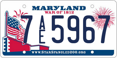 MD license plate 7AE5967