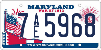 MD license plate 7AE5968