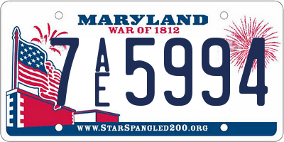 MD license plate 7AE5994