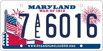 MD license plate 7AE6016