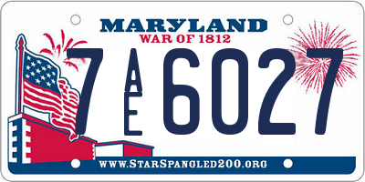 MD license plate 7AE6027