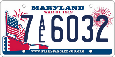 MD license plate 7AE6032