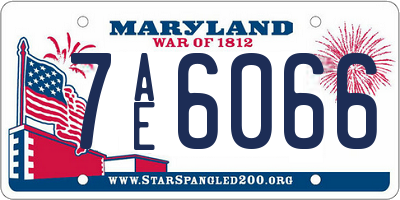 MD license plate 7AE6066