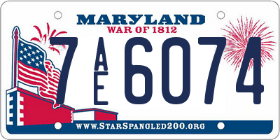 MD license plate 7AE6074