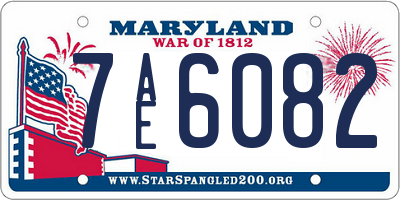 MD license plate 7AE6082