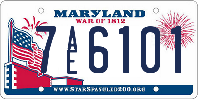 MD license plate 7AE6101