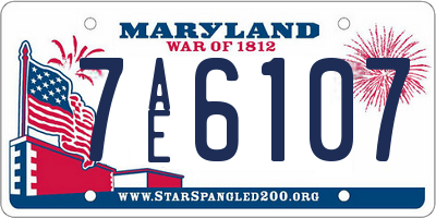 MD license plate 7AE6107