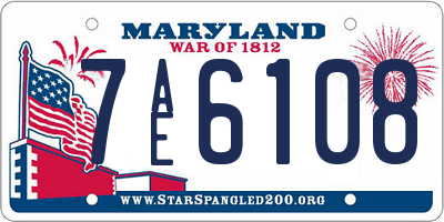 MD license plate 7AE6108