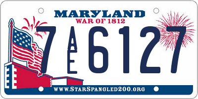 MD license plate 7AE6127