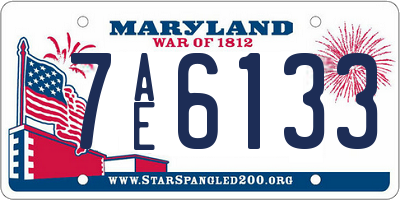 MD license plate 7AE6133