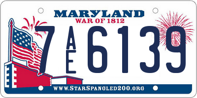 MD license plate 7AE6139
