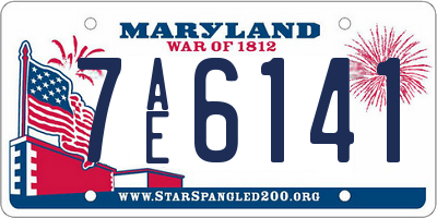 MD license plate 7AE6141