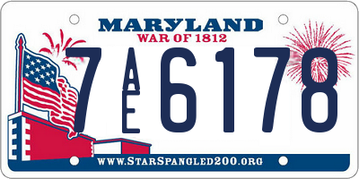 MD license plate 7AE6178