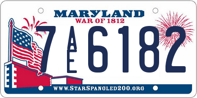 MD license plate 7AE6182