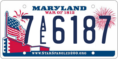 MD license plate 7AE6187