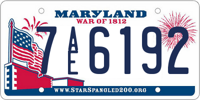 MD license plate 7AE6192