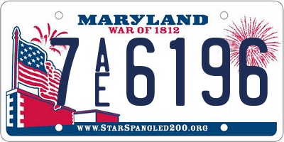 MD license plate 7AE6196