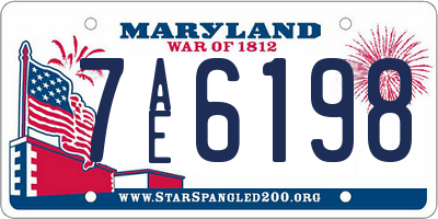 MD license plate 7AE6198