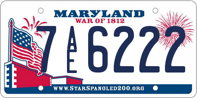 MD license plate 7AE6222
