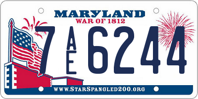 MD license plate 7AE6244