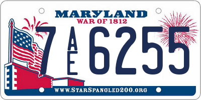 MD license plate 7AE6255