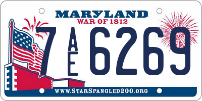 MD license plate 7AE6269