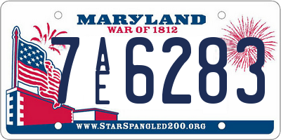 MD license plate 7AE6283