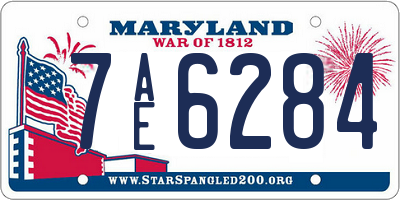 MD license plate 7AE6284