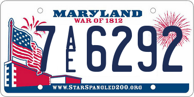 MD license plate 7AE6292