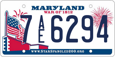 MD license plate 7AE6294