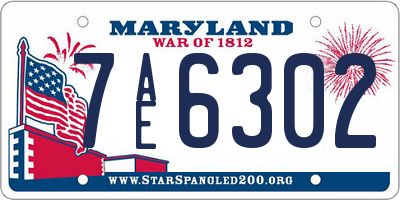 MD license plate 7AE6302