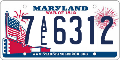 MD license plate 7AE6312