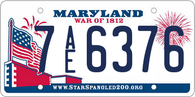 MD license plate 7AE6376