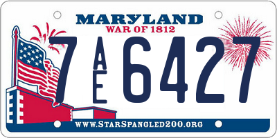 MD license plate 7AE6427