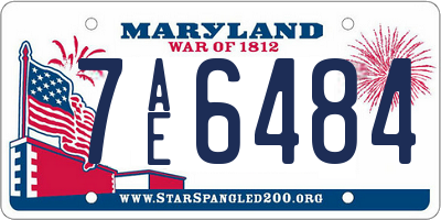 MD license plate 7AE6484