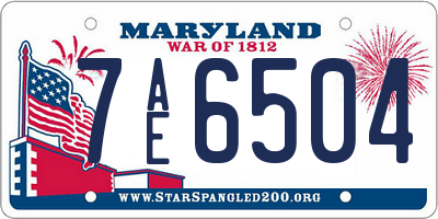 MD license plate 7AE6504
