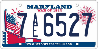 MD license plate 7AE6527