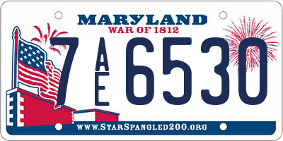 MD license plate 7AE6530